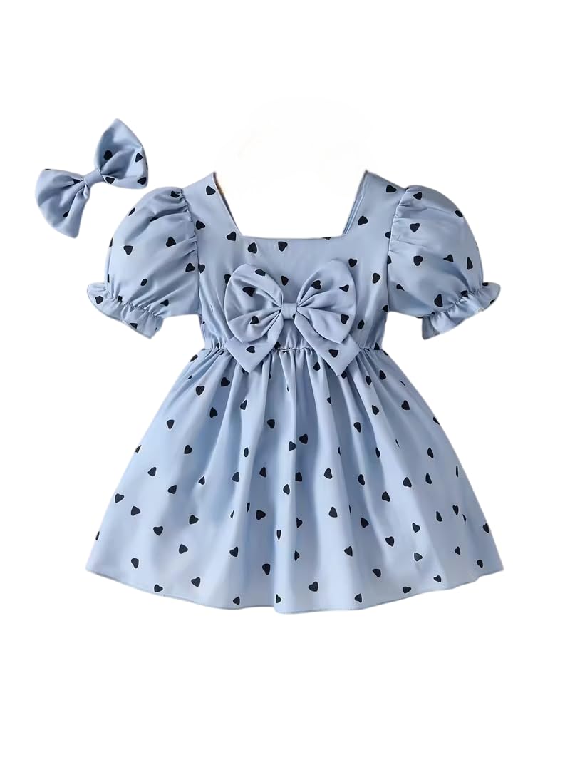 shrimate Summer Dress for Baby Girl/Frocks for Baby Girl/Baby Frocks Girl Rayon/Casual Dress Short Puff Sleeve-picture-30