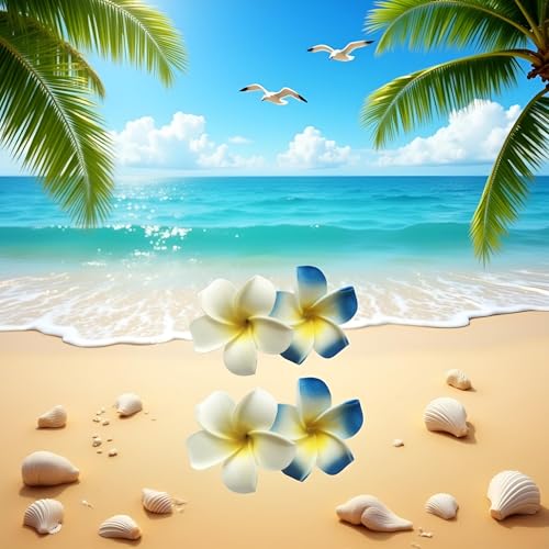 4PCS 7cm Clips de Pelo Hawaianos con Flores de Espuma miniatura 6