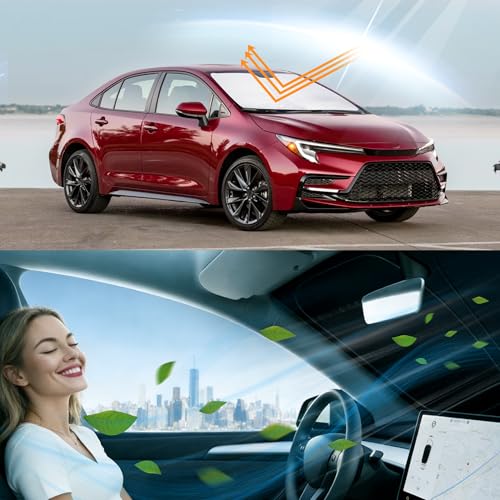 Image of Windshield Sun Shade for 2020-2026 Toyota Corolla | Full covered for windshield, Block UV Rays, Heat Reduction, Easy to install, Keeps Car Cooler