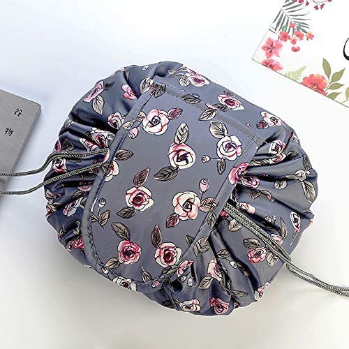 QWE Cosmetic Bags, Makeup Cosmetic Bags, Laziness And Fast Packet Drawstring Bag,purple Rose