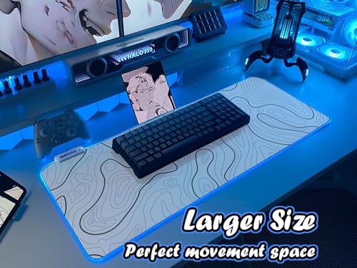 JMIYAV Gaming Mouse Pad RGB Mousepad Non-Slip Rubber Base Large Cool XL XXL Computer Desk Pad Gaming Accessories LED Light Up Big Mouse Pad