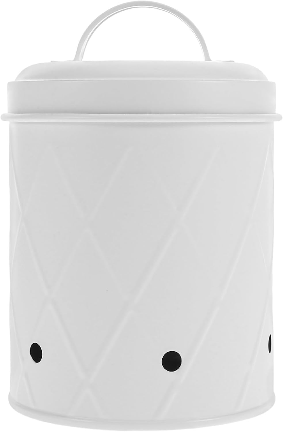GLEAVI Ventilated Metal Garlic Keeper with Lid Large Garlic Storage Jar for Kitchen Countertop