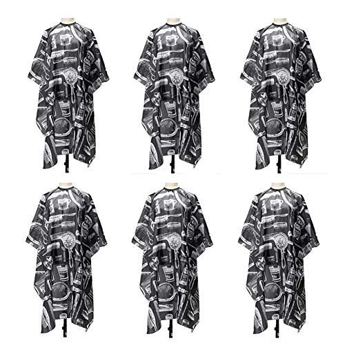 6 Pack Professional Hair Cut Hairdressing Cape Cloth Waterproof haircutting Apron Salon Barber Gown for Adult Men Women