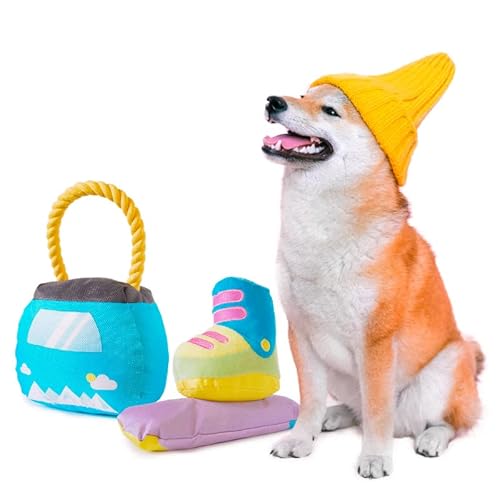 Patasbox - Modelo Estación de Esquí - Pack de Juguetes para Perros - Mordedor de Telesilla y Bota de Esquí - Fabricado con Poliéster - Tecnología Silvershield - Repele los Malos Olores Cover