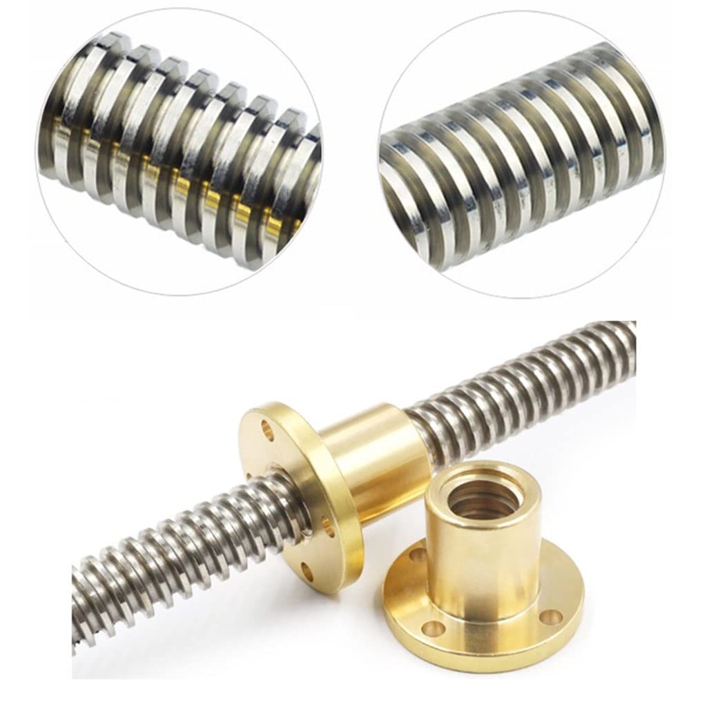 Husillo trapezoidal, Tornillo de avance con tuerca cobre, DE 8 mm, 2, paso 4(150mm)