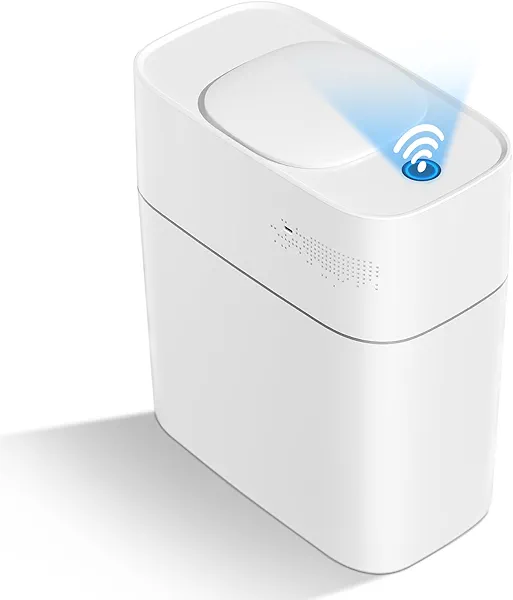 MOPALL Automatic Motion Sensor Bathroom Trash Can with Lid, 3 Gal Touchless Trash Can Auto-Adsorption Garbage Can, Slim Smart Trash Bin Waterproof Waste Basket for Bedroom, Kitchen, Office, Toilet, RV