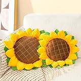 AELS Set of 2 Sunflower Pillow, 3D Decorative Throw Pillow, 20.4'& 16.5' Cute Sunflower Decor for Plant Lover, Sofa Couch Living Room Bedroom Nursery Decor, Yellow