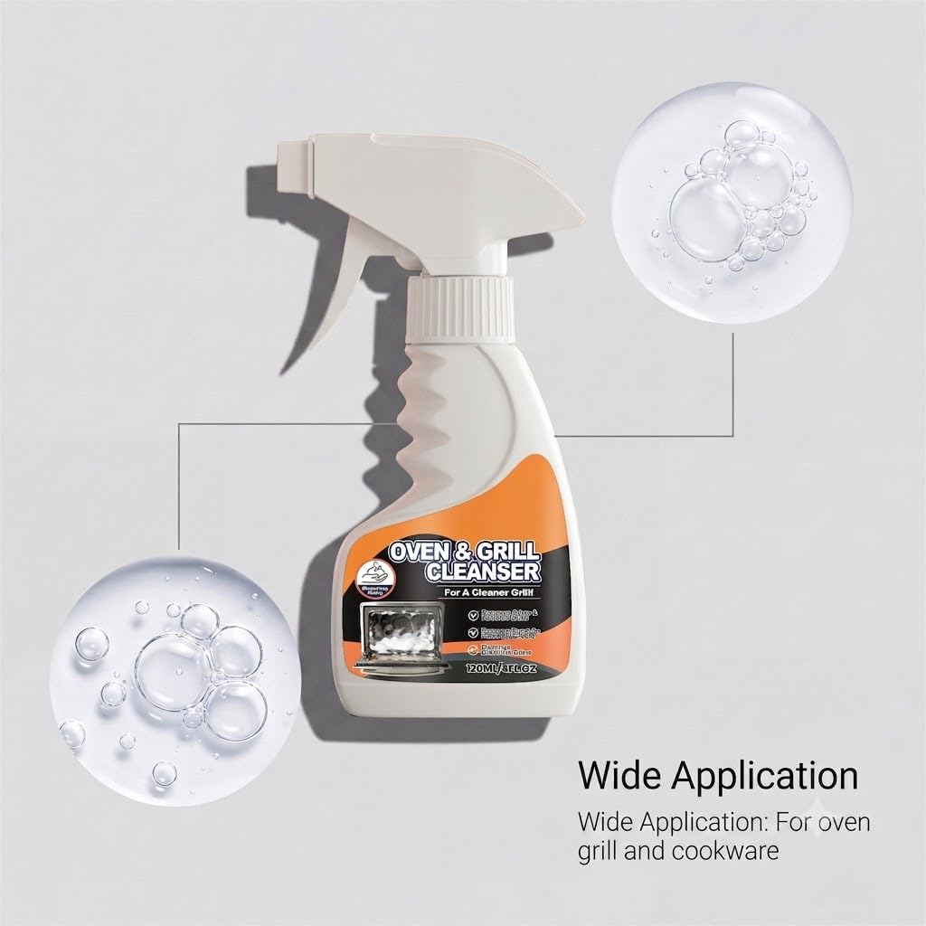 Schnell wirkender Ofenreiniger-Schaumspray, effektiver Fettlöser, kraftvoller Küchenreiniger-Spray, Mehrzweck-Edelstahlrei/niger-Spr/ay, Hochleistungs-Grillrei/niger und -Entfetter (4pcs)