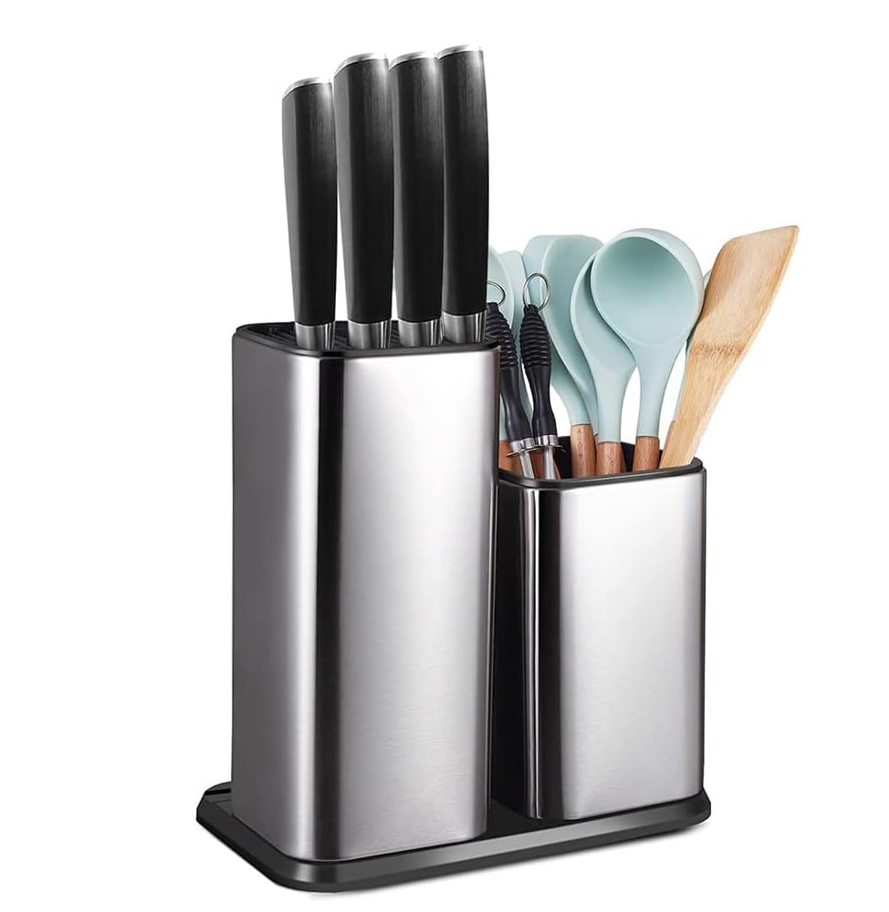 Stainless Steel Knife Holder, Removable Knife Blocks With Slots, Knife Organizer, Universal Knife Block