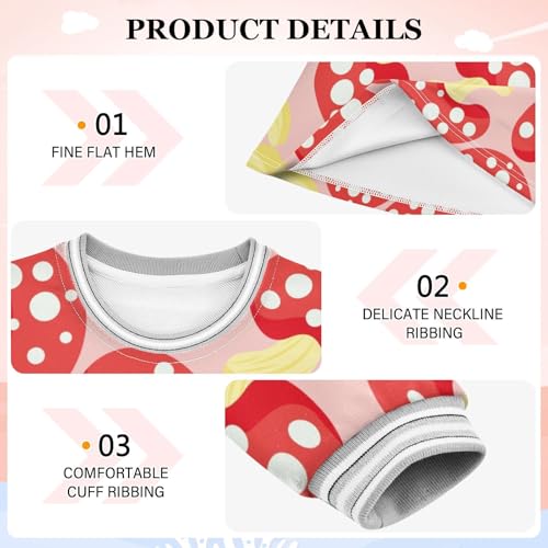 Mushroom Dots Girls Dresses Long Sleeve Sweatshirt Dress for Girls Winter Toddler Casual A Line Dresses Size 2-8T3