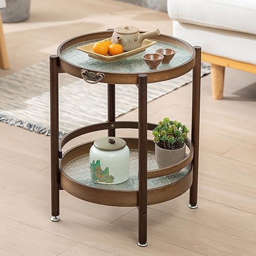 Supporto Divano Portabicchieri In Legno - Con Portatelefono Girevole, 5 Scomparti, Per Snack E Bevande, 25x25x8cm - Foto 5