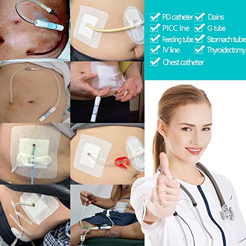 Split Drain Adhesive Bandages 4" X 4", Pd Catheter Feeding Tube Pad Drainage G Tubes Holder Covers J Peg Tube Patch Peritoneal Dialysis Accessories Gtube Supplies (Pack Of 10) #TOP5
