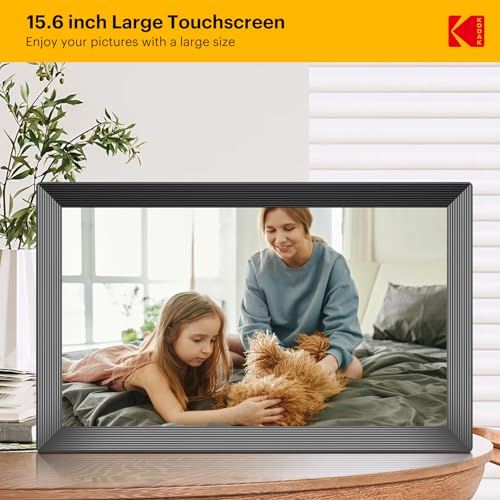 Image of KODAK 15.6 Inch Large WiFi Digital Picture Frame, 1920x1080 FHD Touch Screen Electronic Photo Frame with AI Photo Art, 32GB Storage, 6 Ways Sharing Photos & Videos, for Mom Family