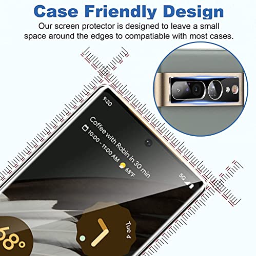 Image of STP FEEL Advanced Full Glue Tempered Glass Screen Protector Guard for Google Pixel 7 Pro 6.7 Inch (Black, Pack of 1) Full Coverage With Easy Installation Kit