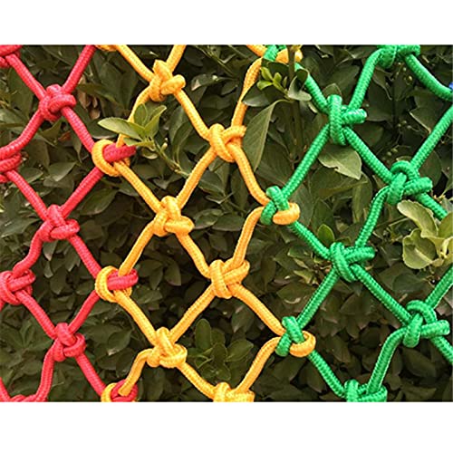 Foto von Kletternetz kinder outdoor Buntes, Krabbelnetzwand Schutznetz Klettergerüst Kletternetz für Freiensport-Entwicklungstraining, Garten,Outdoor, Indoor, Belastbar Bis 250 Kg(Size: 1x2m/3.9x6.6ft)