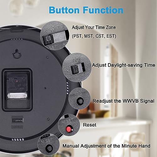 Horloge murale cadre en aluminium atomique robuste et précise 35cm