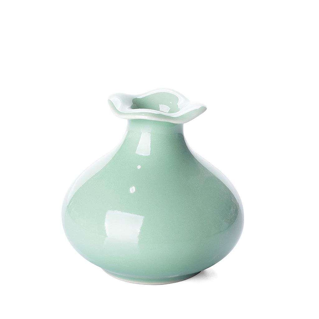 Bzgpmfud Greenone Colora Vase Desktop Water Culture Flower Exquisite Decoration Hand Made Stoneware Ceramic Small(Greenone Colora)