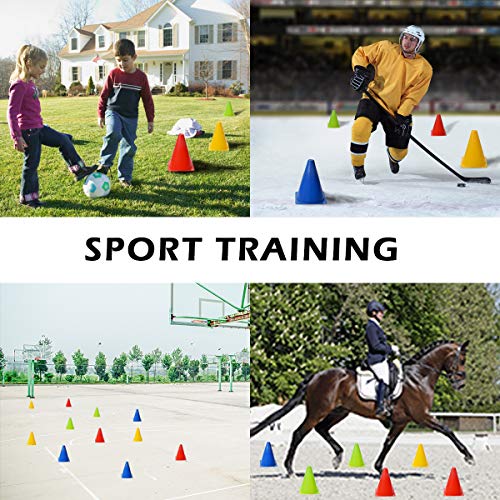 YSBER 12 Markierkegel Fußbal, Hütchen Kinder Pylonen Fußball, Trainingskegel Hilfs, Multifunktionskegel, verwendet für Kinder Sport, Reitsport, Heimfitness und Hundetraining