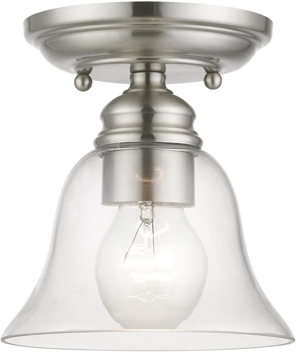 Livex Lighting, 46481-91, Moreland, Small Semi-Flush, Brushed Nickel