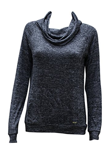 Hello Mello Carefree Threads Womens Loungewear Top With Pocket and Cowl Neck, Matching Drawstring Bag- Black X-Large 16