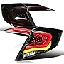 SPEC-D TUNING LED Glossy Black Housing Smoke Lens Tail Lights Compatible with 2016-2021 Honda Civic 4-Door Sedan , Left + Right Pair Assembly