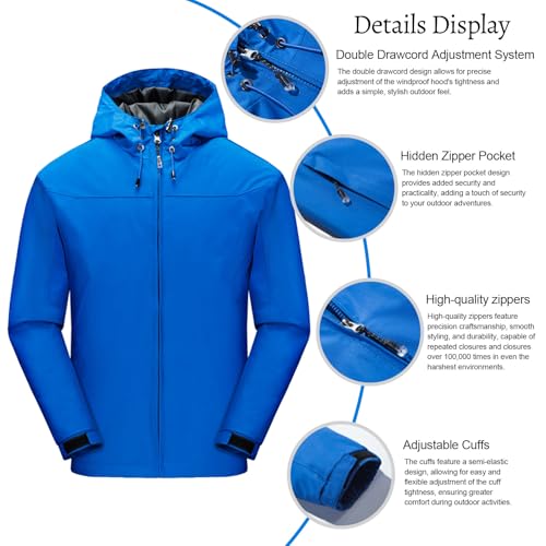 Chaqueta impermeable personalizada de hombre softshell cortavientos con capucha para lluvia 2