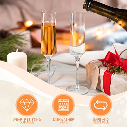 Champagne Flutes Plastic Acrylic Wine Glasses Disposable Toasting Goblets Cocktail Cups Drinkware Reusable For Christmas Party Wedding Birthday Anniversary, Clear(12 Pieces) #TOP2