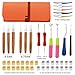 Loc Crochet Needle, 48 Pcs Dreadlock Crochet Hook Tool, 6 Dreadlock Crochet Needle for Hair, Different Size Bent Latch Hook, Crochet Hooks for Hair Braiding with Case