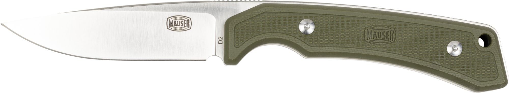 Mauser | Jagdmesser | Fulltang D2-Stahlklinge | G10 Griffschalen | Kydex Scheide | oliv | feststehend | Outdoor | Jagd | robust | rutschfest