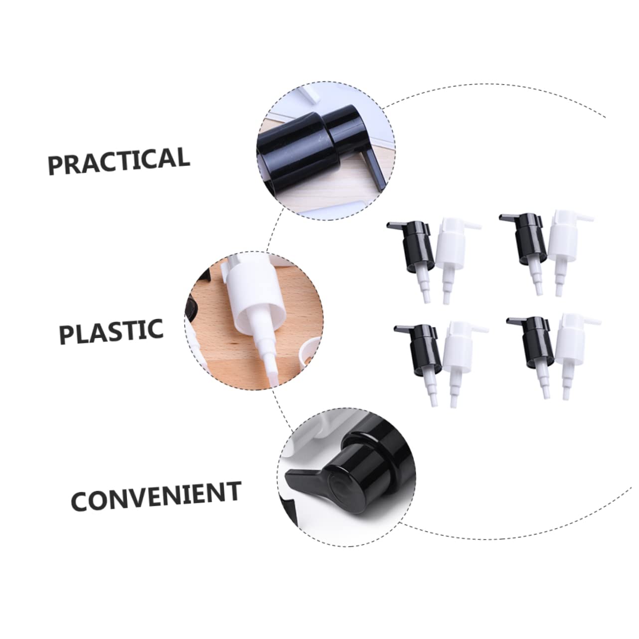 Ciieeo Plastic Pumps Set Lotion Pumps Replacement for Soap Dispenser Travel Bottles