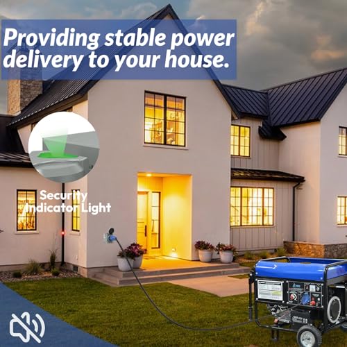 50 Amp Generator Cord and Power Inlet Box (Pre-Drilled) 20 FT, 4 Prong 125V/250V NEMA 14-50P/SS2-50R Twist Lock Generator to House Power Cord, Generator Inlet Box Kit for Emergency Backup Power - Thumbnail 7