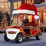 Datanly 18 ft Giant Christmas Decorations for Car Golf Cart Santa Hat for Car Velvet Santa Hat with Beard Car Accessories Santa Claus Decorations for Cars Christmas Car Decor Cover for Most Car