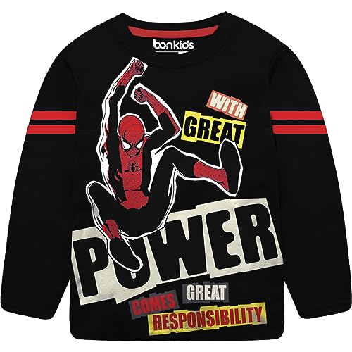Image of BONKIDS BONKIDSSpiderMan Full Sleeve Boys T-Shirt (BON9174 Black 2-3Y)