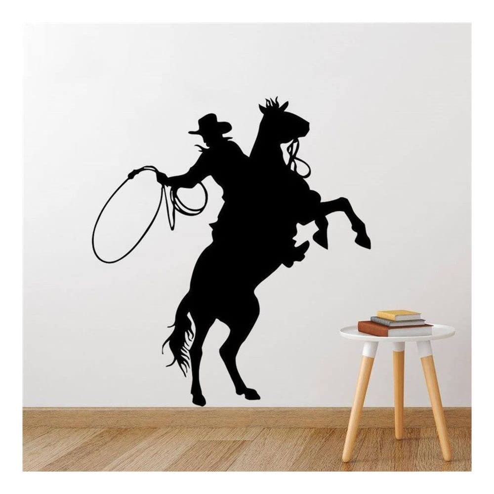 GADGETS WRAP Cowboy Wall Stickers Vinyl Decals Horing Riding Wall Art Decals Cowboy Vinyl Wall Poster Vinyl Wall Art Poter Wall Decoration Decal Sticker
