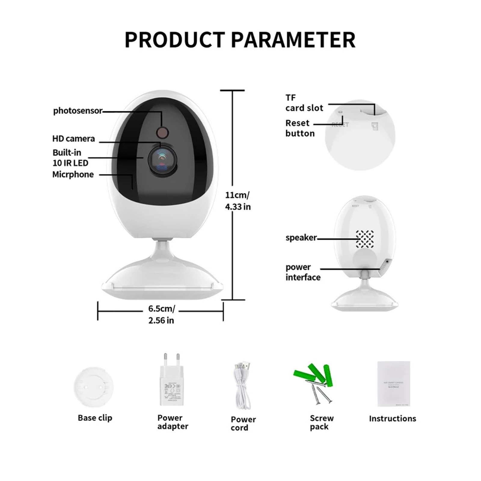 Mini caméra de surveillance intérieure de moniteur de sécurité WiFi for