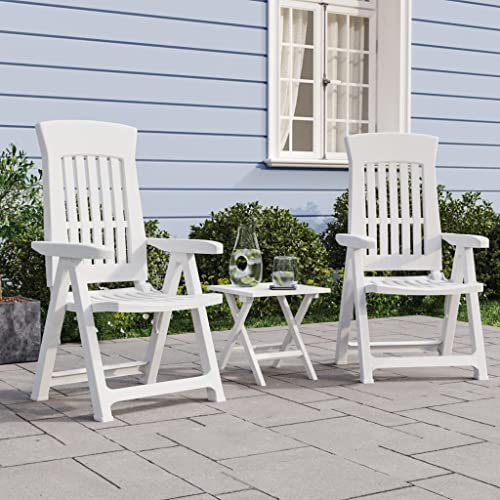 Vetnasa Sillas reclinables de jardín 2 Unidades PP Mobiliario, Muebles de jardín, Asientos de Exterior, Sillas de jardín 15,4 KG
