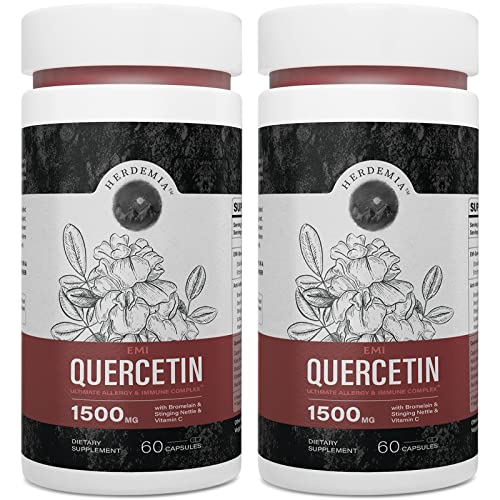 1500mg Isoquercetin in Modifying Enzymatic Form, 98% Highly Purified Quercetin with Bromelain Supplement, Quercetin Supplement with Whole Food Support