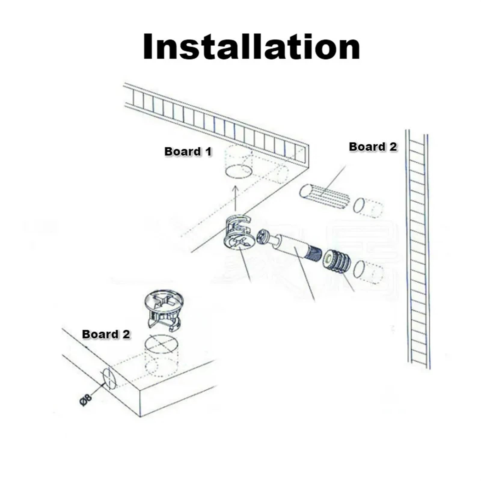 IVYARD 20 pezzi/lotto 3 in 1 per ruota eccentrica, fissaggio per mobili, fissaggio a vite con tassello e dado preimpostato (colore : 20 pezzi 369)