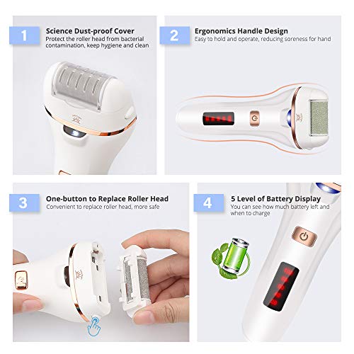 YBLNTEK Elektrische eeltverwijderaar, elektrisch, oplaadbaar, waterdicht, voetverzorging, eeltschaaf, eeltrasp met… - Image 7