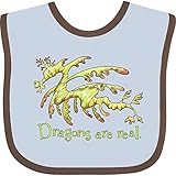 Inktastic Dragons Are Real- Cute Leafy Sea Baby Bib Blue and Chocolate 2a7b5