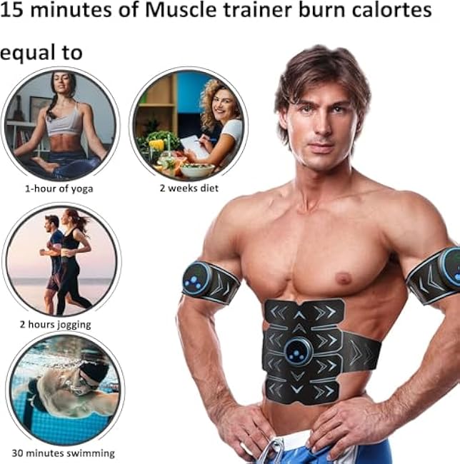 Fitness Belt, Abs Stimulator Muscle Toner, Ab Machine Trainer for All Body, Fitness Strength Training Workout Equipment for Men and Women