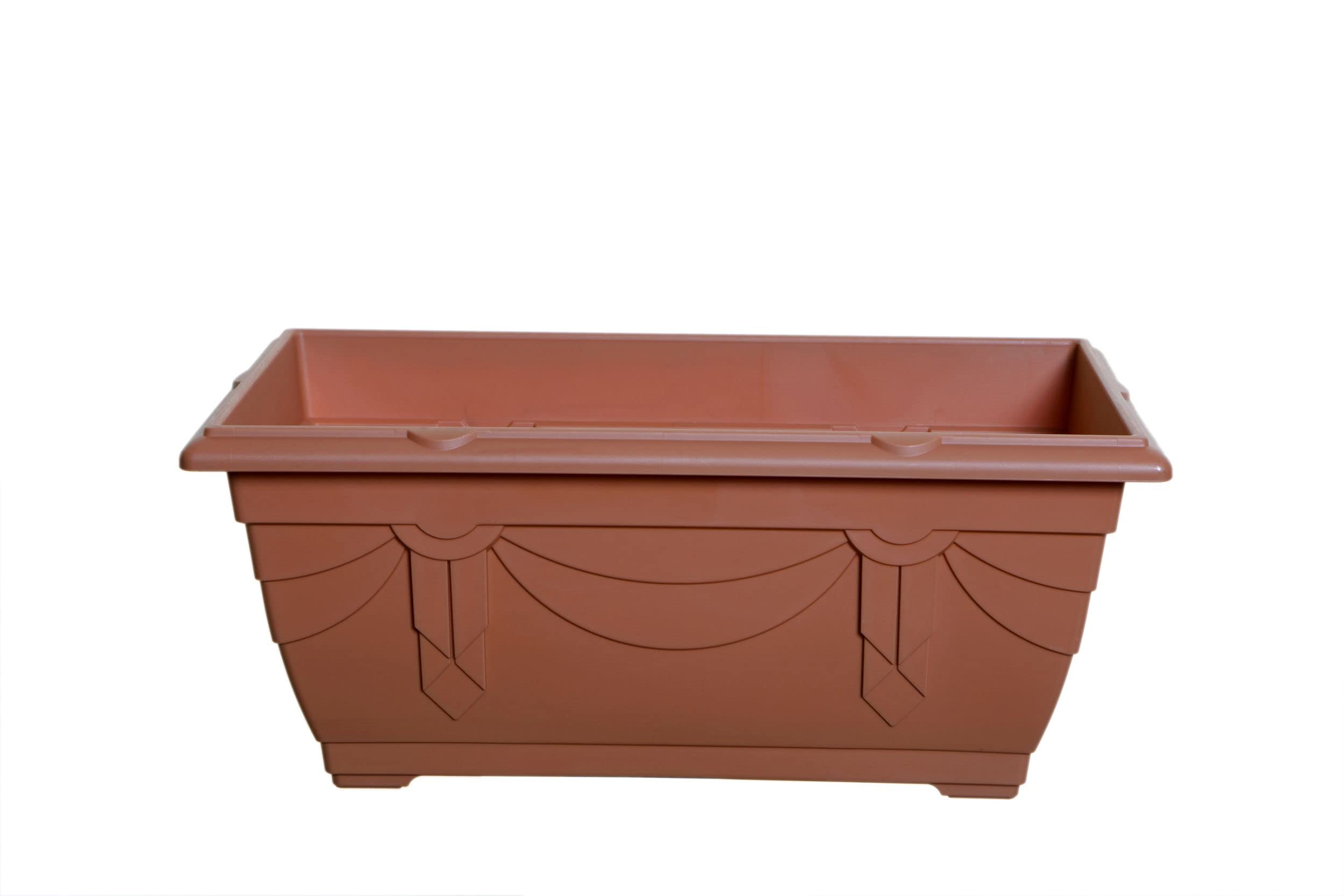 Shop4allsorts Orange Venetian Window Box Trough Planter Small 40Cm Plastic Flower Plant Pot Terracotta Colour