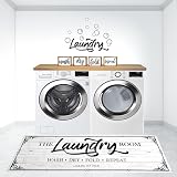 Laundry Room Rug Runner 20'x59' Non Slip Washable Farmhouse Laundry Room Decor -Laundry Room Mats for Floor- Laundry Decor for Laundry Room -Wall Décor Laundry Decals - Laundry Rug or Laundry Mat