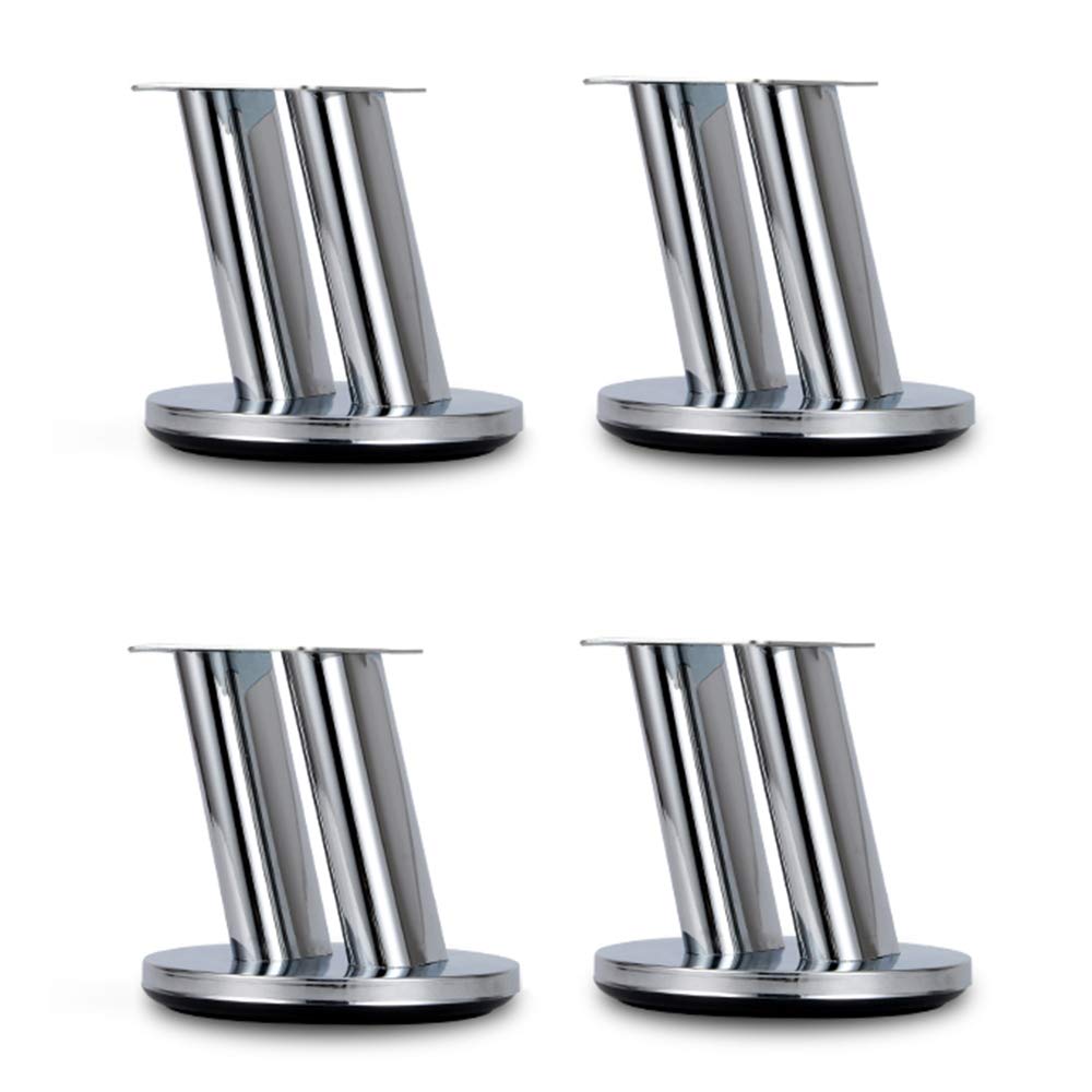 WQSQ Metal Furniture Replacement Feet Chrome Cabinet Legs Heavy Duty Sofa Feet Coffee Table Legs Prevent Rust Silver 4 Pieces