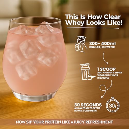 Image of Anytime Clear Whey Protein Isolate 480gm | 24g Protein Per Scoop | Lychee Martini, 15 Servings | ISO & HACCP Certified | Lean Muscle Growth, Easy Digestion & Refreshing
