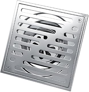Square Floor Drain Stainless Steel Anti-Odor Bathroom Waste Gate Shower Drainer Large Caliber (Silver)