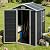 Shaical 6x4 FT Outdoor Storage Shed with Floor Included, Resin Storage Shed with Window and Vents, Lockable Door Waterproof Plastic Sheds for Garden, Patio, Backyard, Yard, Lawn, Black