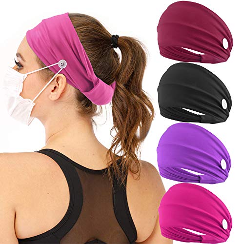 Bandeaux avec Buttons, Vidsel 4pcs Élastique Bande Cover