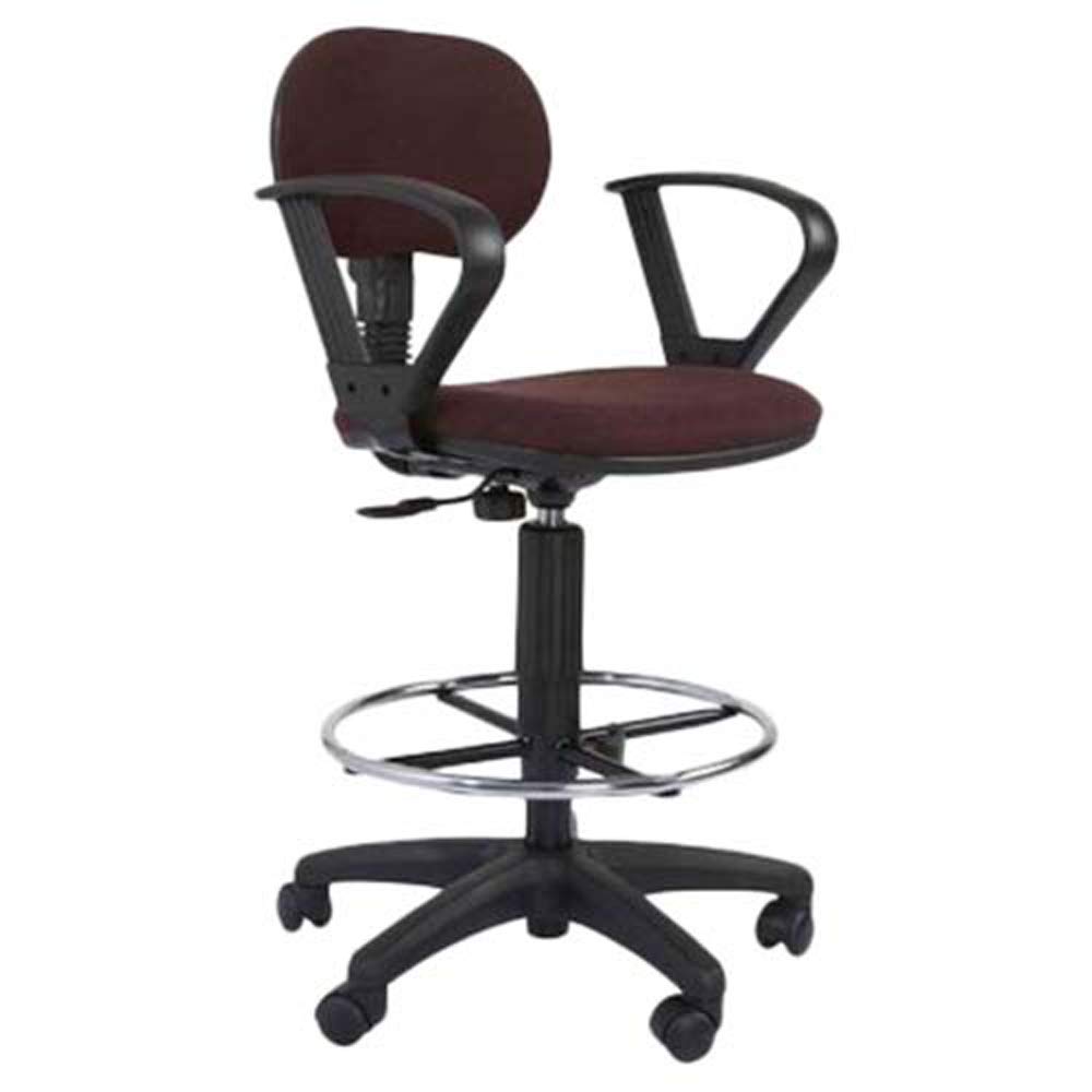 Mahmayi Sandra 1210Adk Task Chair With Arms, Low Back Task Chair Draft Kit To Increase Height, Double Wheel Rolling Castors (Peat)