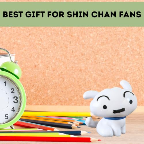 Image of FUNFOB Shinchan Action Figure Height -7cm | Shiro Toy Figure for Boys & Girls PVC Multicolour | Shiro Figure